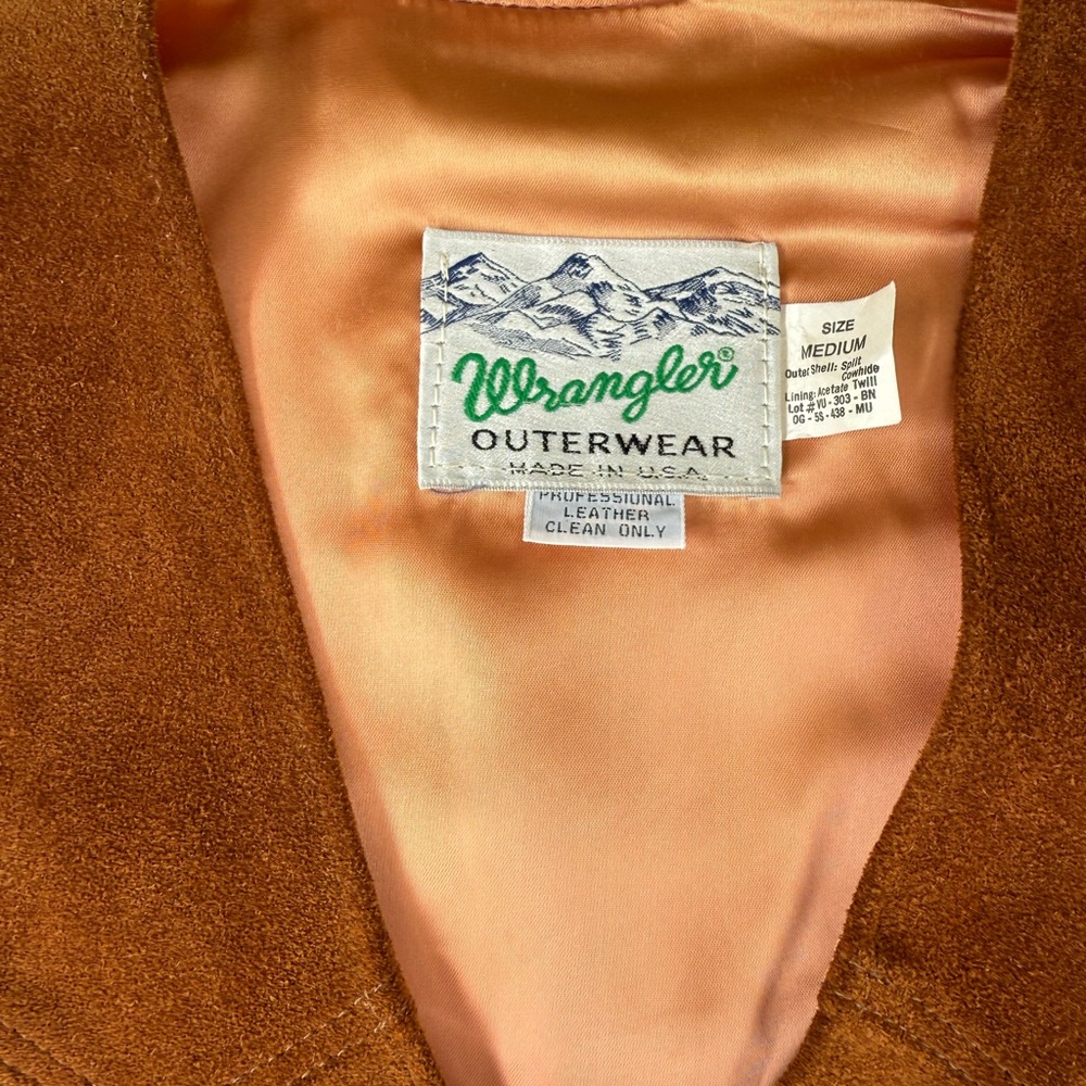 Wrangler Vintage 70’s Cowhide Leather Vest, Sz M - Picture 4 of 10